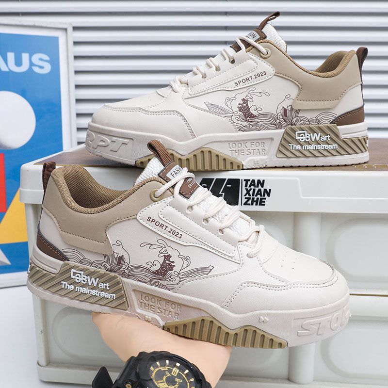 Zapatillas Urbanas Hombre Modelo AD001 Blanco-Beige
